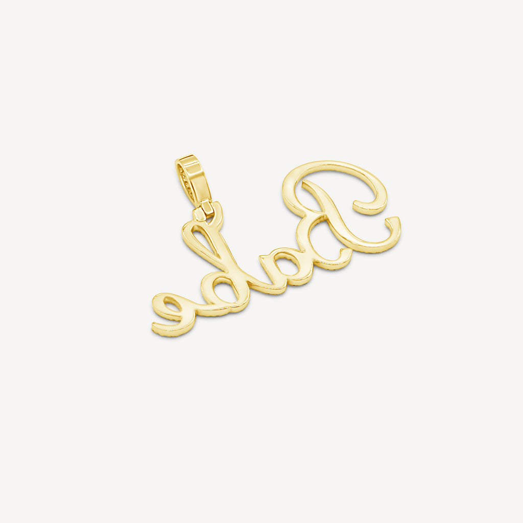 Gold Presidents Custom VVS Diamond Pendant Custom Script Diamond Name Pendant