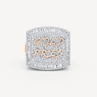 Custom Baguette Diamond Championship Ring - 10k White Gold / 5