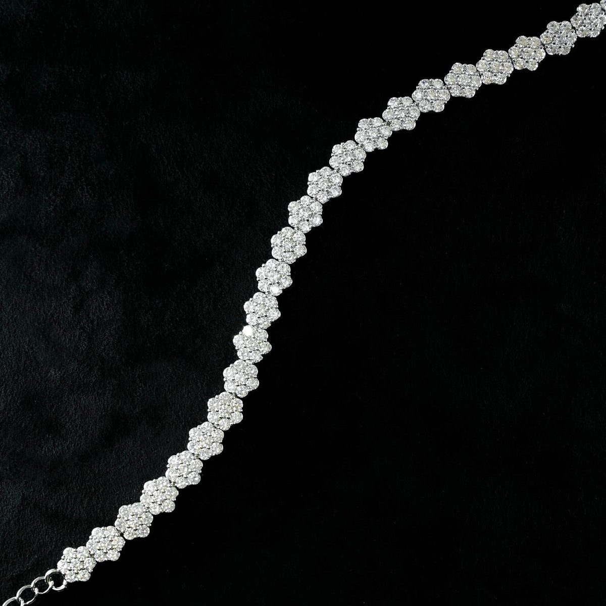 Gold Presidents Diamond Anklet White Gold Diamond Flower Set Tennis Anklet