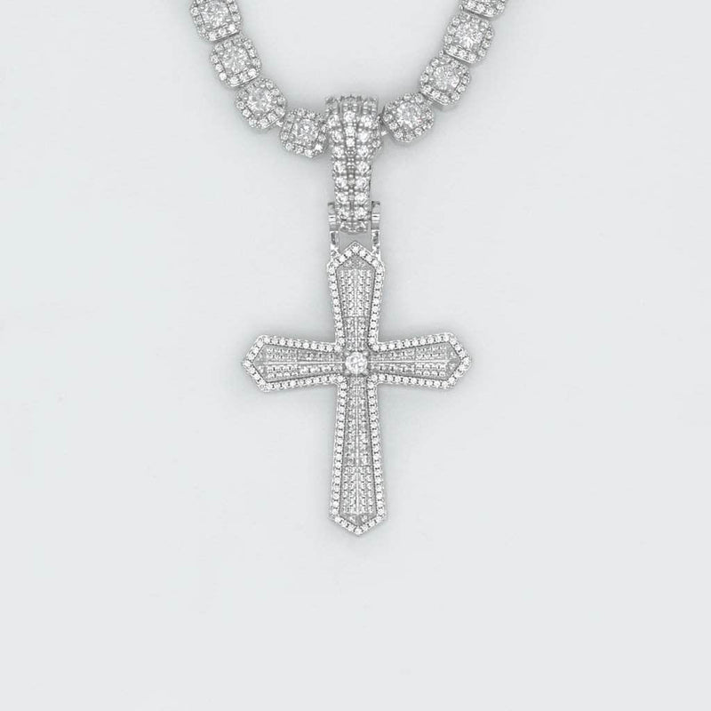 Gold Presidents Diamond Cross Pendant Eternity Cross with Center Stone in White/Yellow Gold