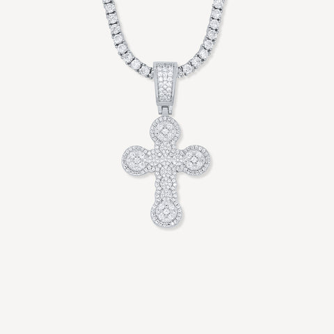 Croix de diamant ronde glacée