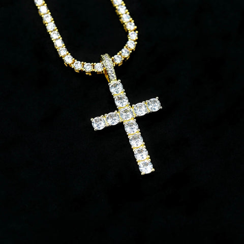 Croix Diamant en Or Jaune