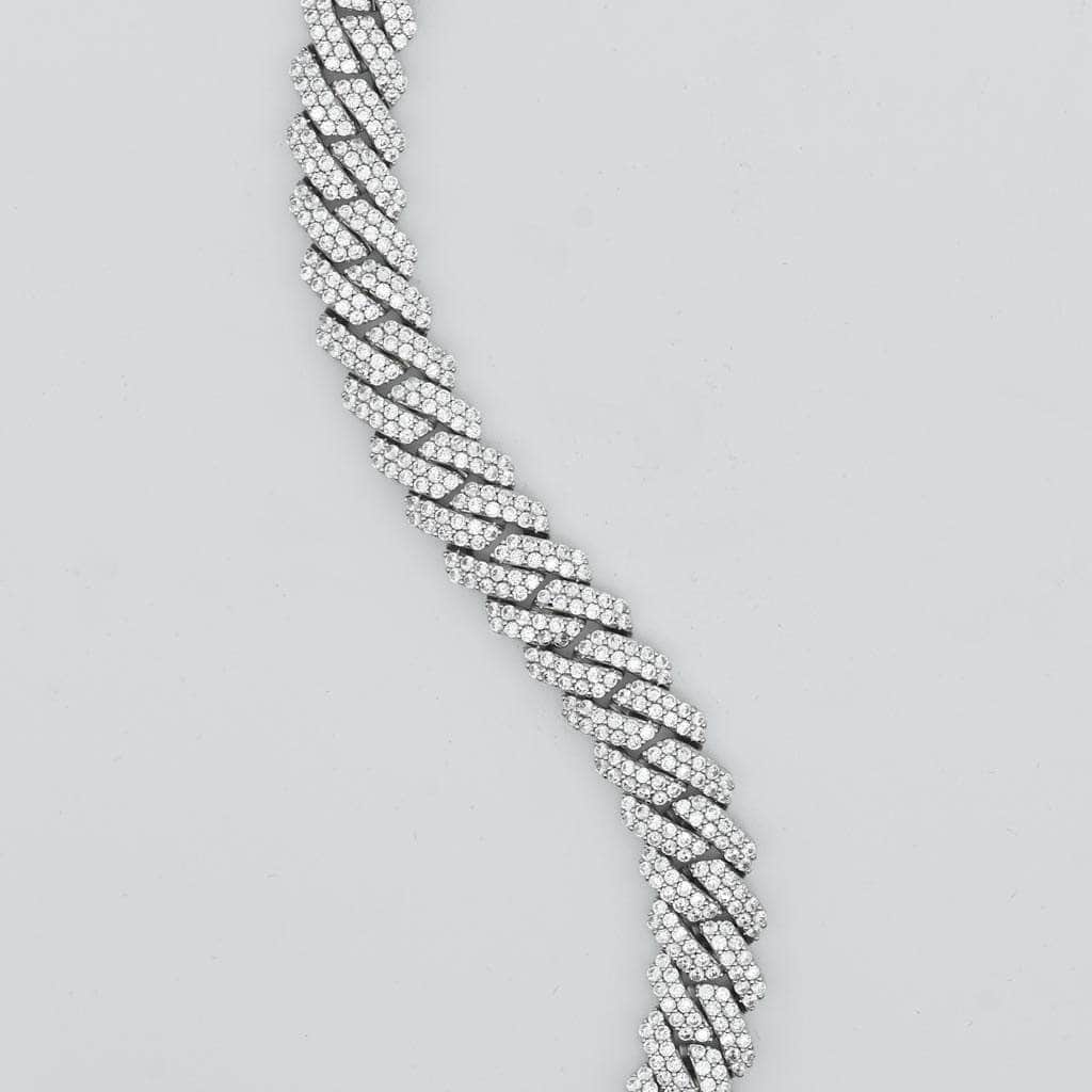 Gold Presidents Diamond Cuban Link Chain Diamond Prong Cuban Link Chain (19mm) in White Gold