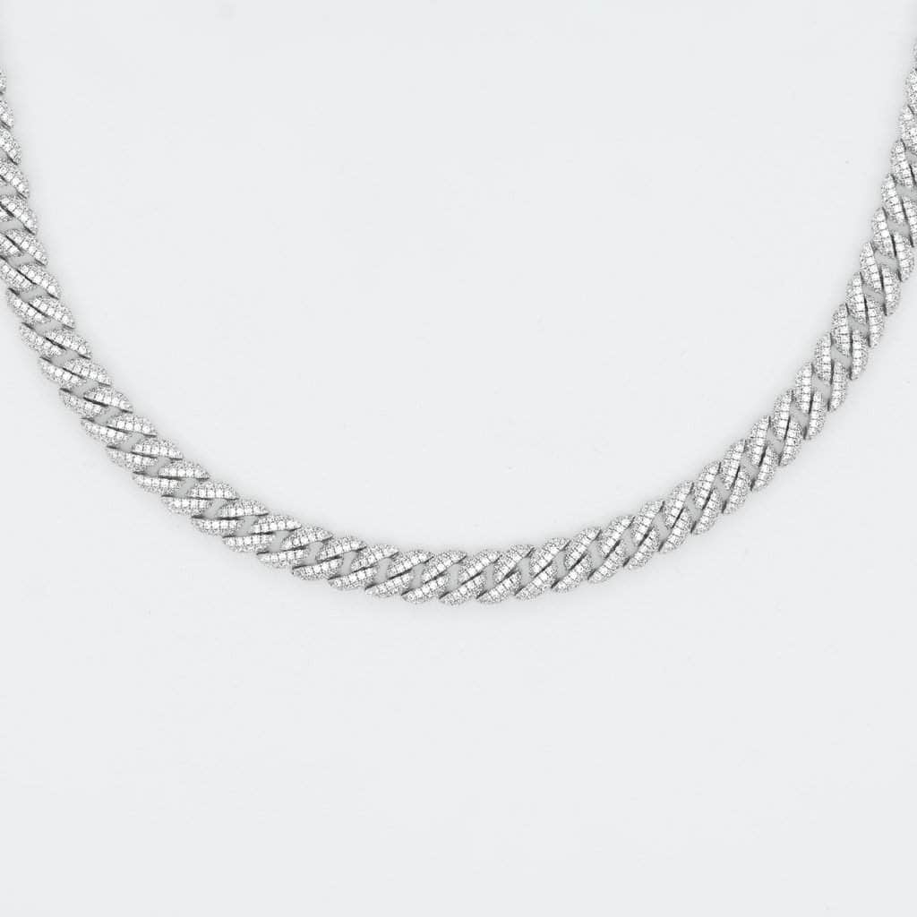 Gold Presidents Diamond Cuban Link Chain White Gold / 18&quot; Cuban Link Chain (10mm) in White Gold