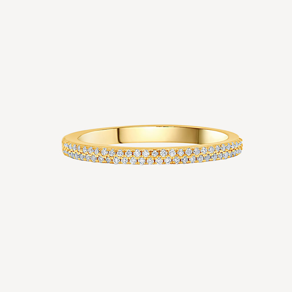 Gold Presidents Diamond Ring 10k Yellow Gold / 4 10k Gold Double Row Diamond Engagement Ring