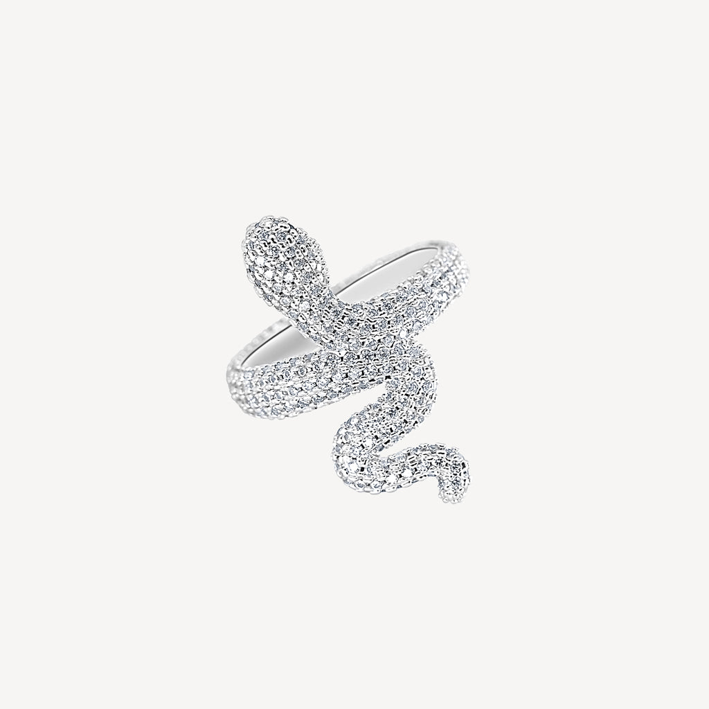 Gold Presidents Diamond Ring 6" Snake Ring in White Gold