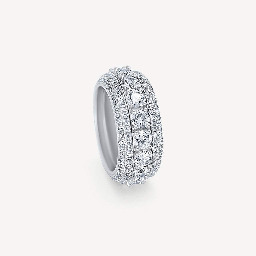 Gold Presidents Diamond Ring White Gold / 6 5 Layer Diamond Band Ring