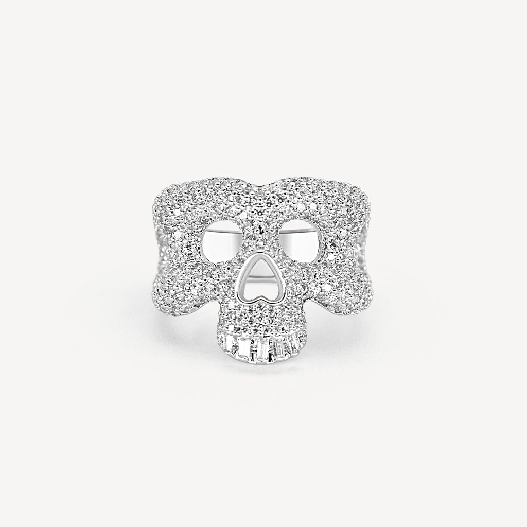 Gold Presidents Diamond Ring White Gold / 6 Skull Ring