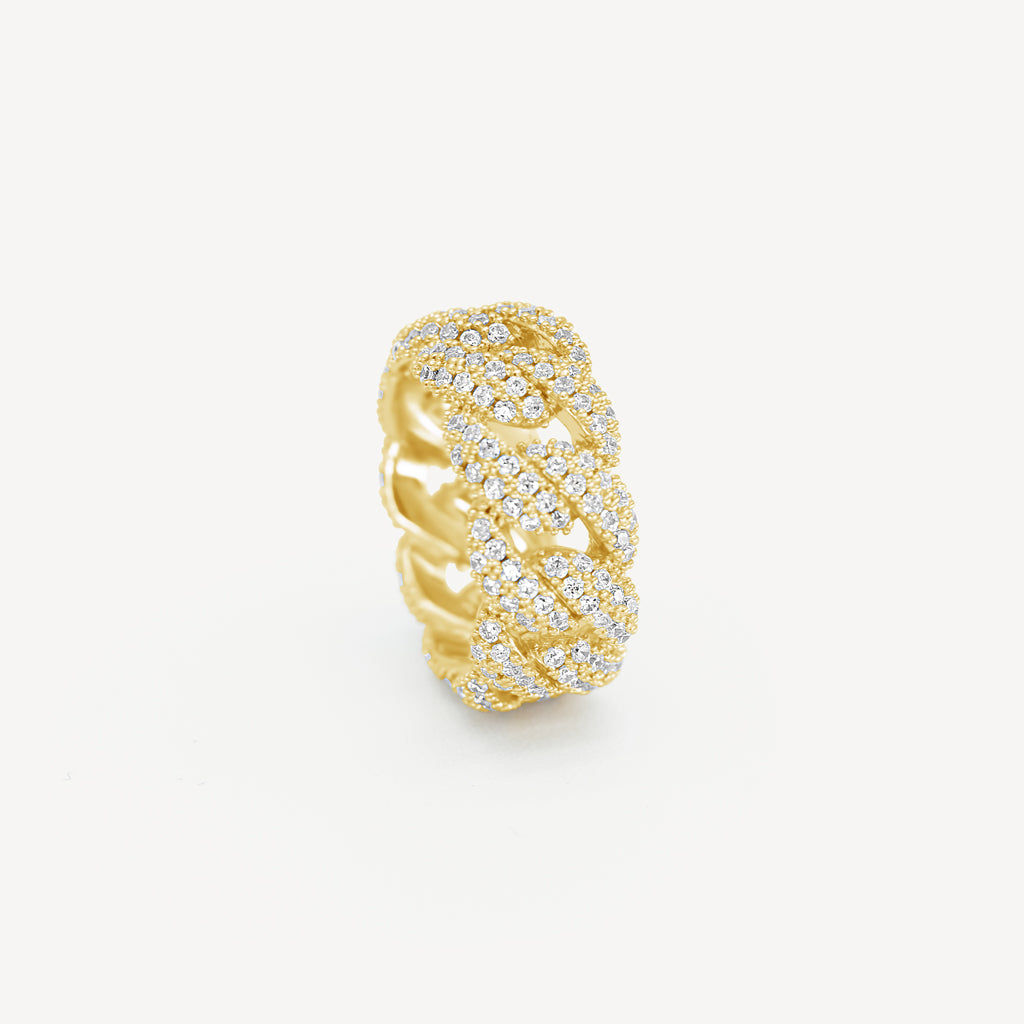 Gold Presidents Diamond Ring Yellow Gold / 6 Cuban Link Ring