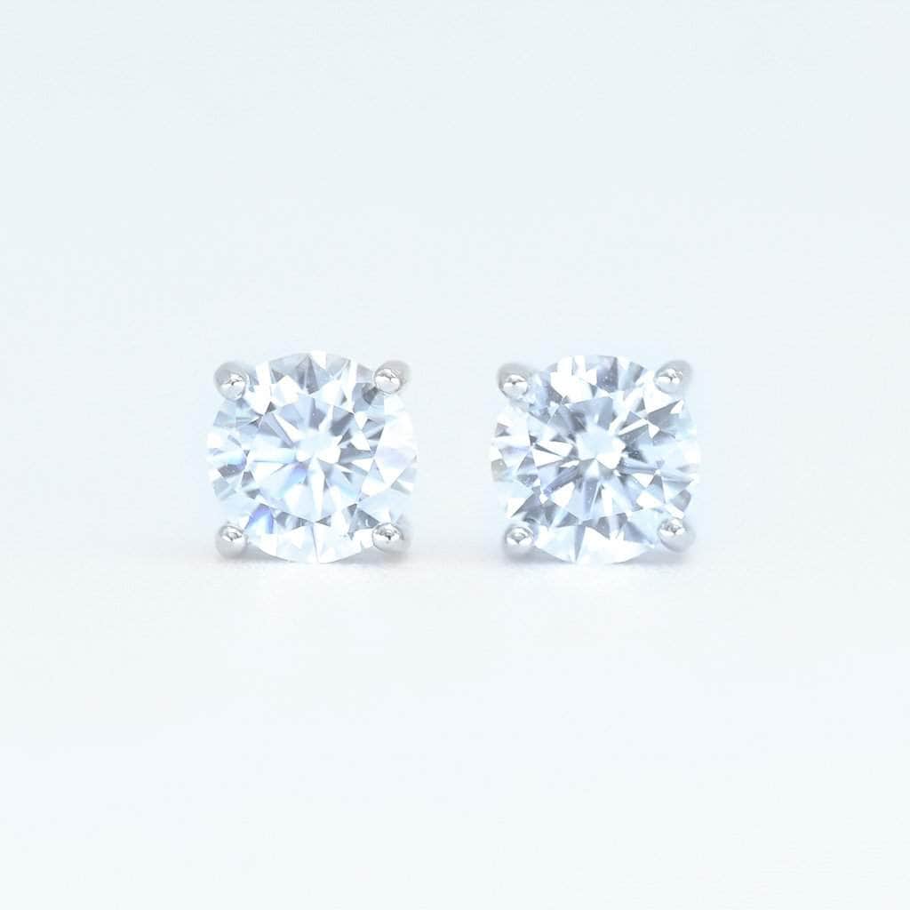 Gold Presidents Earrings 14k White Gold / .5ct / Cz Stones Diamond Stud Earrings