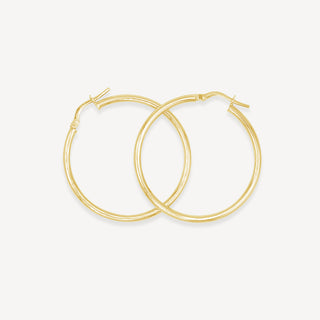 Grandes boucles d'oreilles créoles en or 14 carats - Or jaune 14 carats
