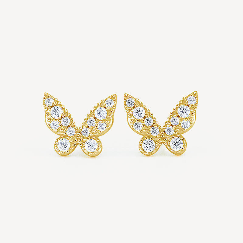 Boucles d&#39;oreilles papillon dorées