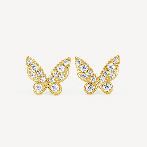 Boucles d'oreilles papillon dorées