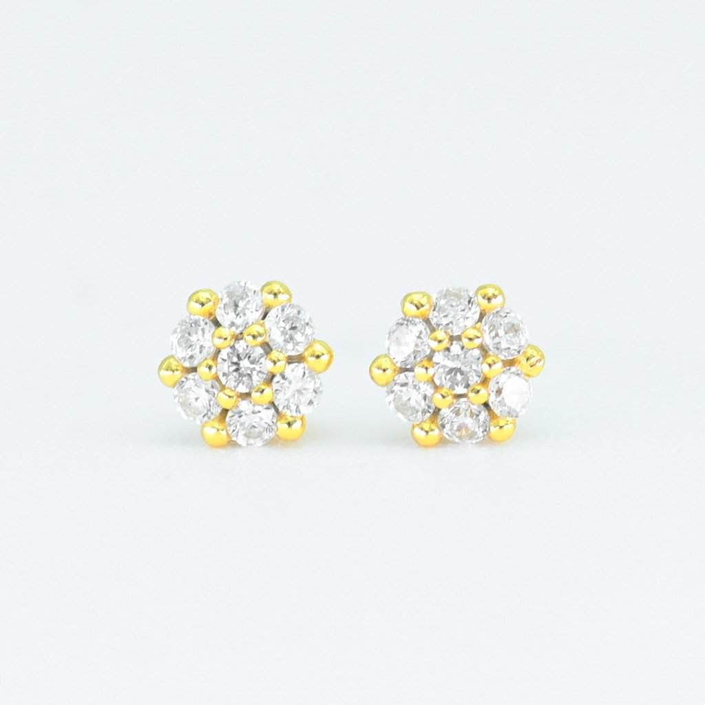 Gold Presidents Earrings Gold Flower Stud Earrings