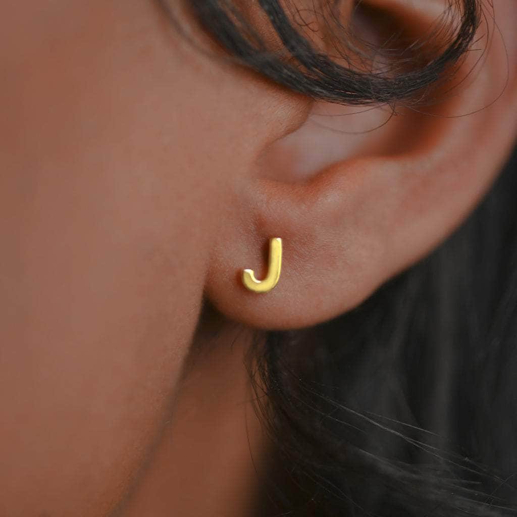 Gold Presidents Earrings Yellow Gold Gold Initial Earrings
