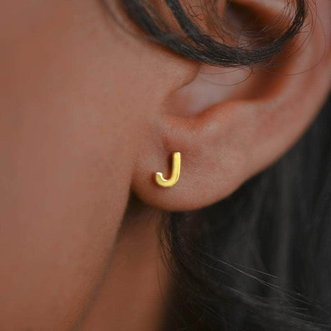 Boucles d'oreilles initiales en or