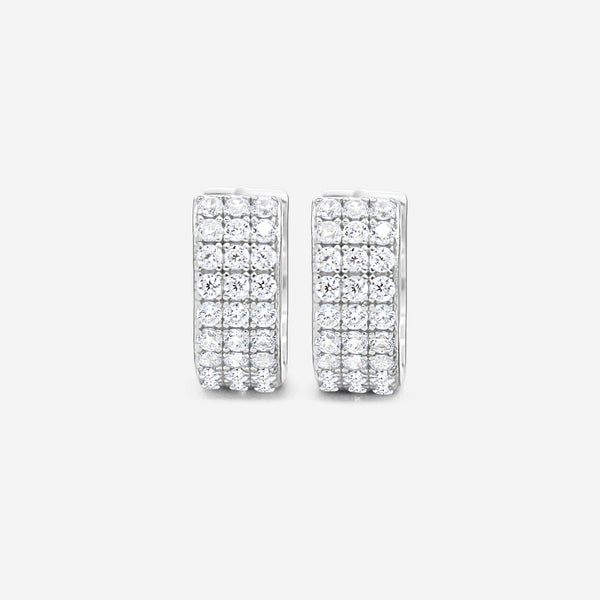 Boucles D'oreilles Créoles Tubes 3 cm Argent Massif 925/1000 Boucles D'oreilles Créoles Tubes 3 cm Argent Massif 925/1000