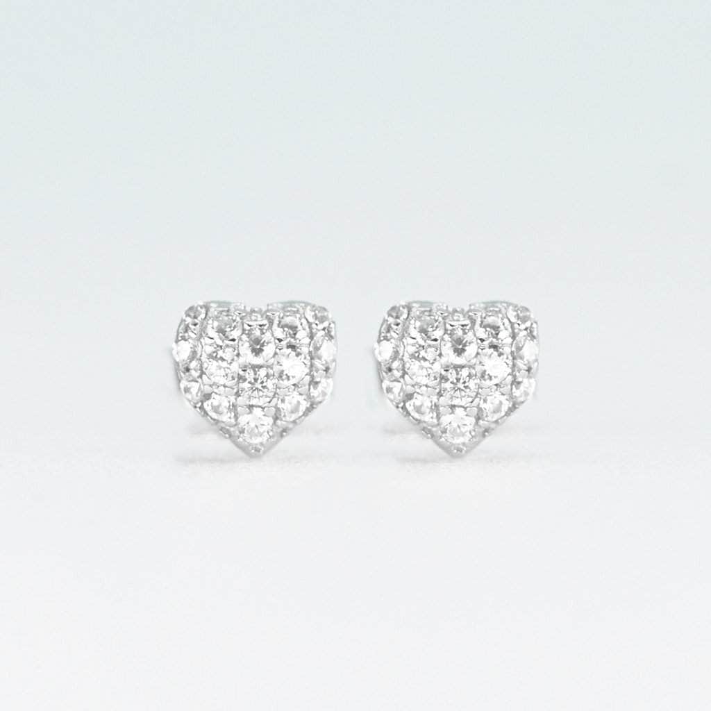 Gold Presidents Earrings Sterling Silver Heart Shape Stud Earrings