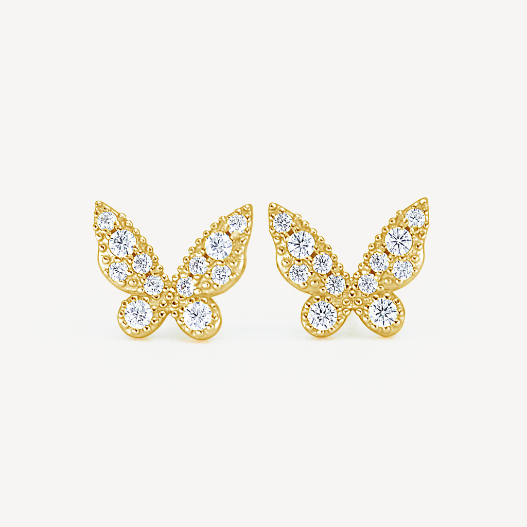 Gold Presidents Earrings Yellow Gold Gold Butterfly Earrings