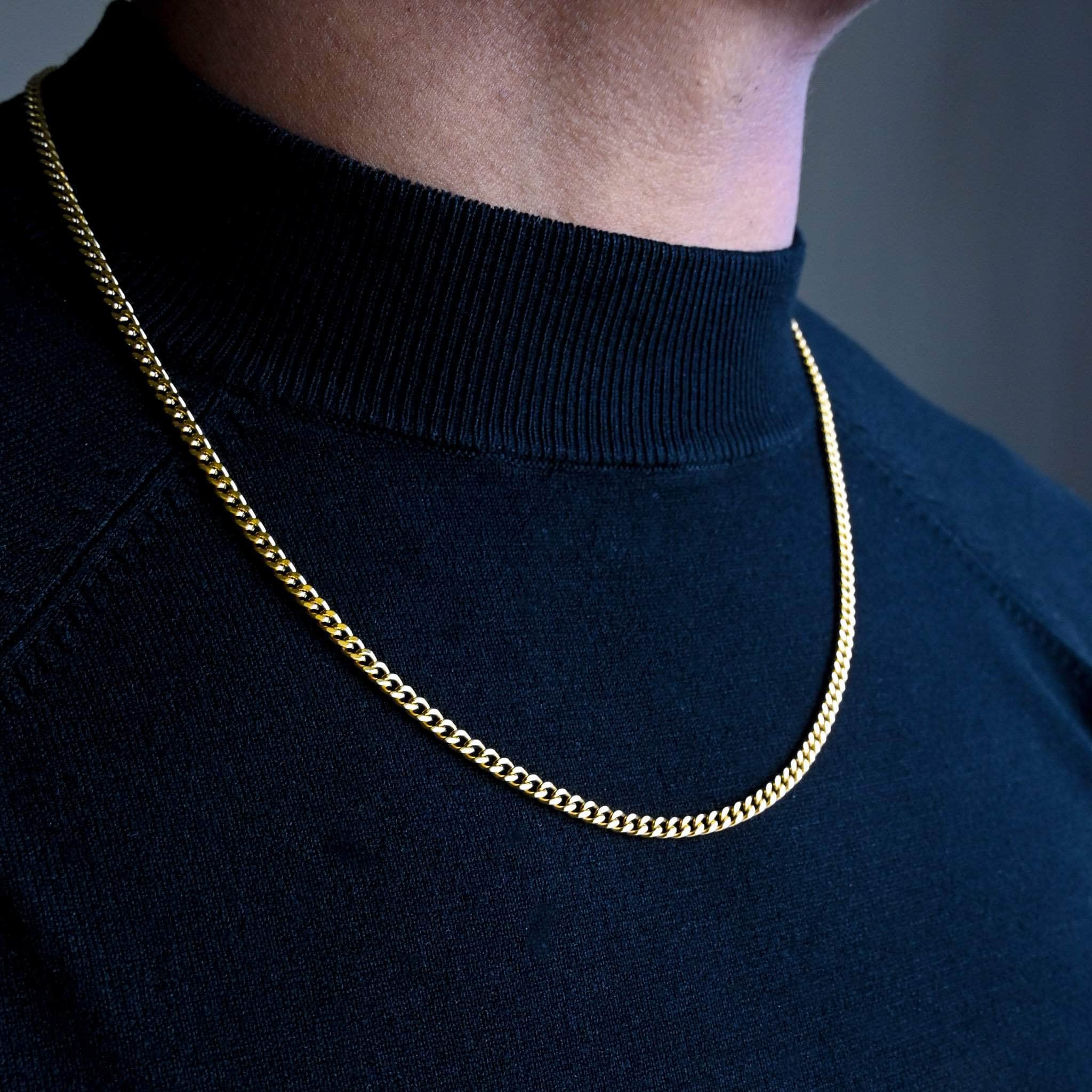 3mm Miami Micro Cuban Link Chain - Gold Presidents