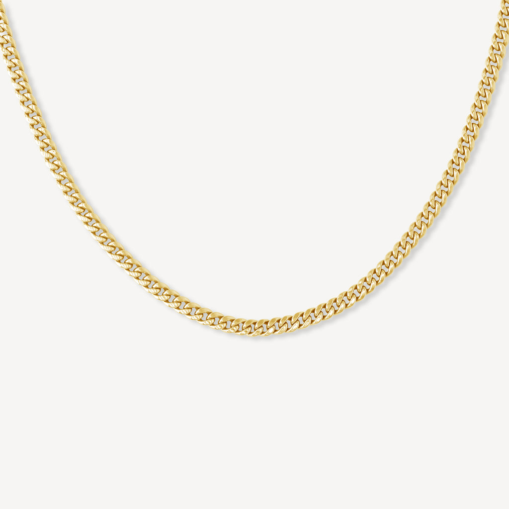 Gold Presidents Gold Cuban Link Chain 3mm Miami Micro Cuban Link Chain
