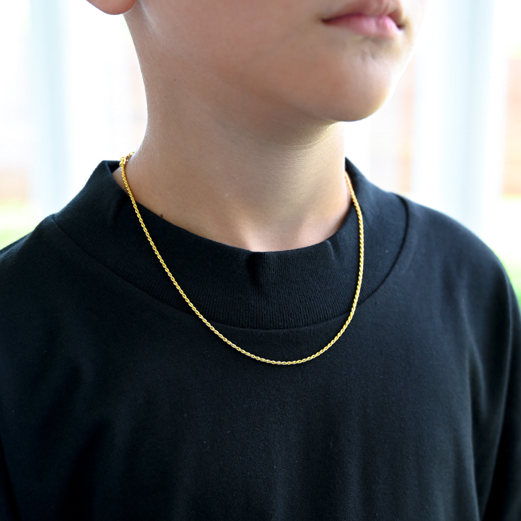 Gold Presidents Gold Rope Chain 14" / Yellow Gold Kids Gold Rope Chain 1.5mm