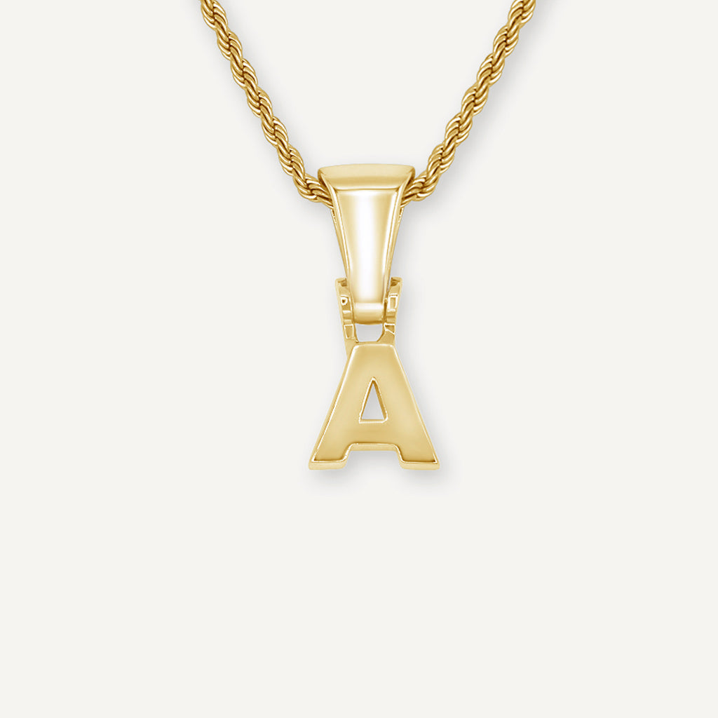 Gold Presidents Initial Necklace A Single Gold Block Letter