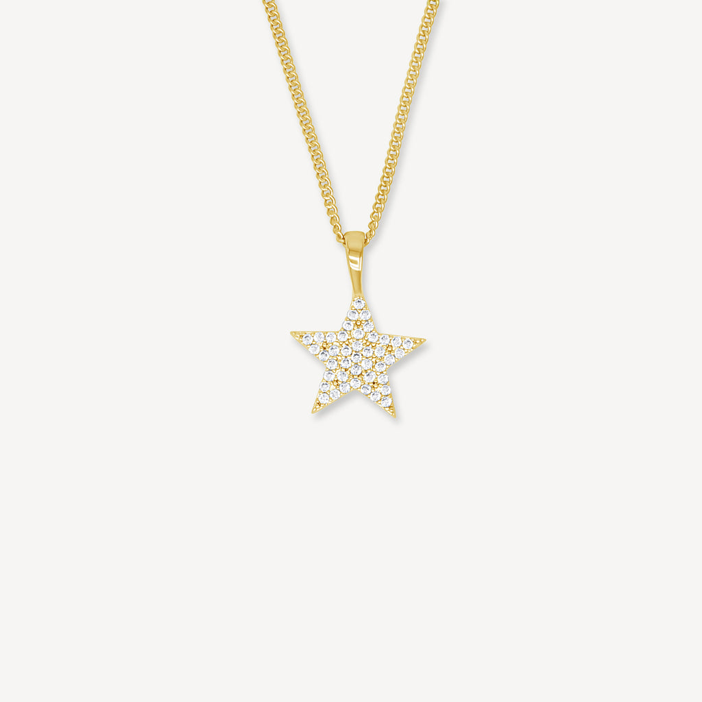 Gold Presidents Mini Diamond Pendant Kids Gold Star Necklace