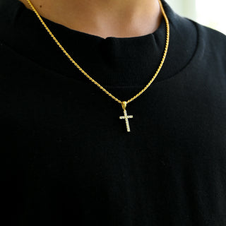 Small Cross Necklace - White Gold