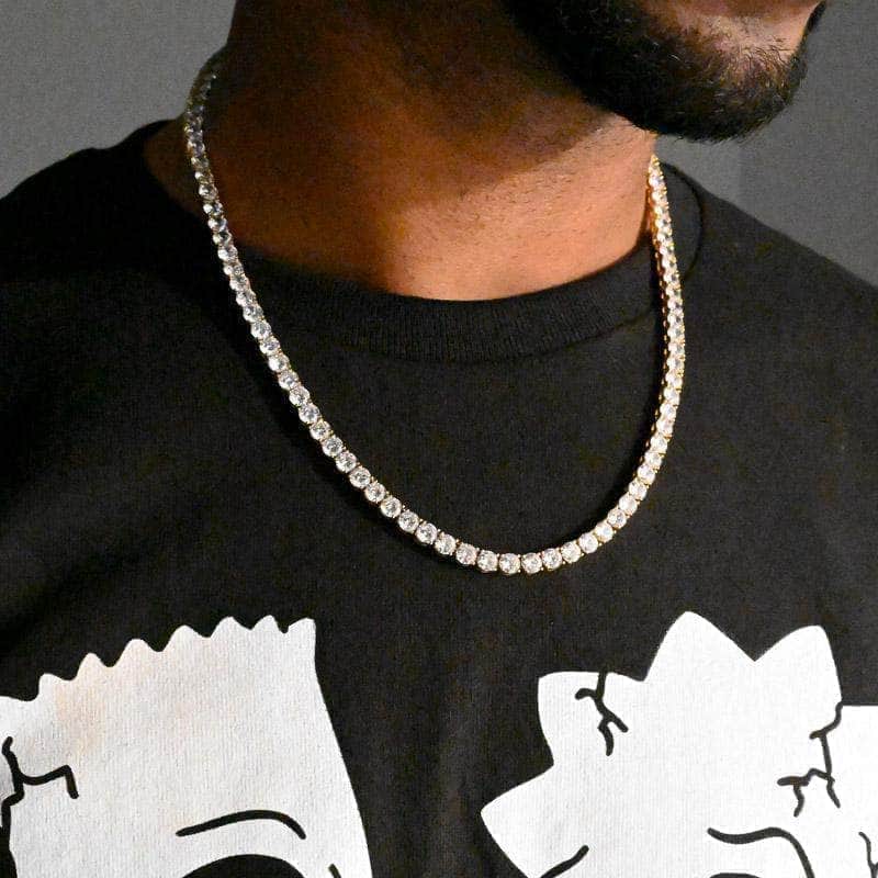 Gold Presidents Necklace 18" 5mm Tennis Necklace in Yellow Gold