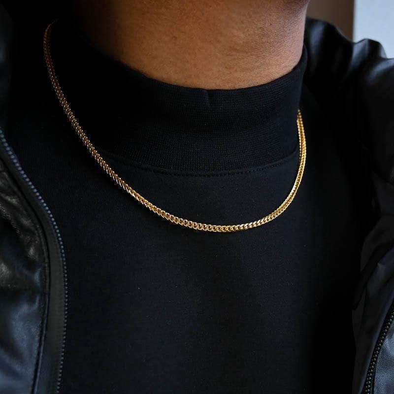 Gold Presidents Necklace 18&quot; / Yellow Gold / 14k Gold Plated Gold Franco Chain 2mm