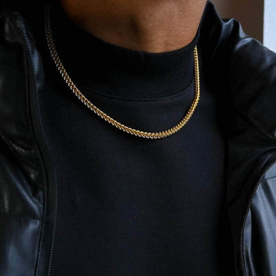 Gold Presidents Necklace 18" / Yellow Gold / 14k Gold Plated Gold Franco Chain 4mm