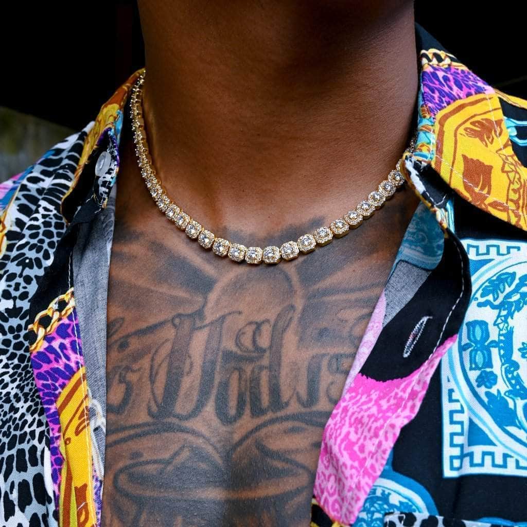 Clustered Tennis Necklace 8mm - Main Image