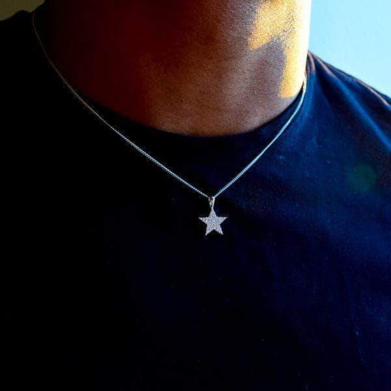 Gold Presidents Necklace White Gold 5 Point Star Necklace