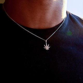 Maple Leaf Necklace - Sterling Silver / White Gold