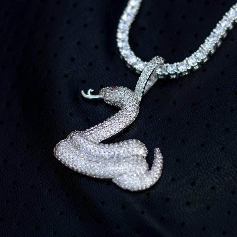 Gold Presidents Pendant 18&quot; 3mm Tennis Chain Snake Emoji Slime Pendant