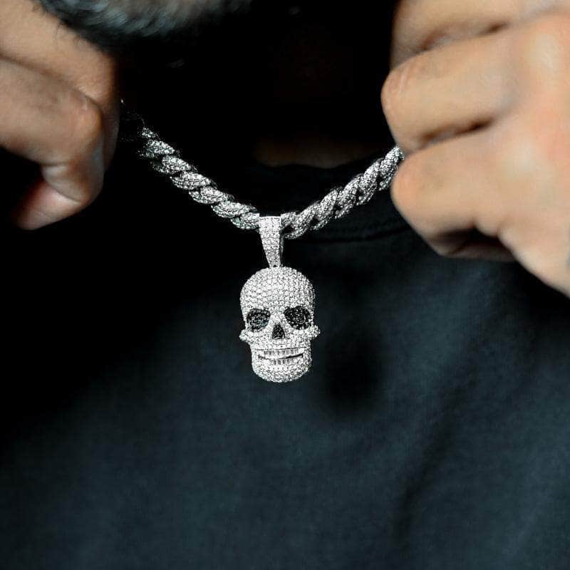 Gold Presidents Pendant 18&quot; Rope Chain - 4mm Skull Necklace