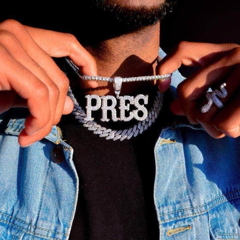Gold Presidents Pendant Custom Western Font Name Necklace