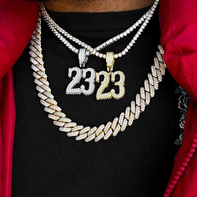 Gold Presidents Pendant Custom Western Font Number Necklaces