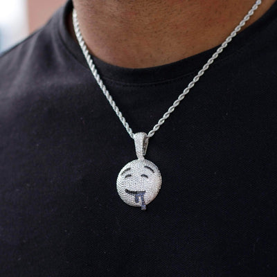 Gold Presidents Pendant Drool Face Emoji Pendant