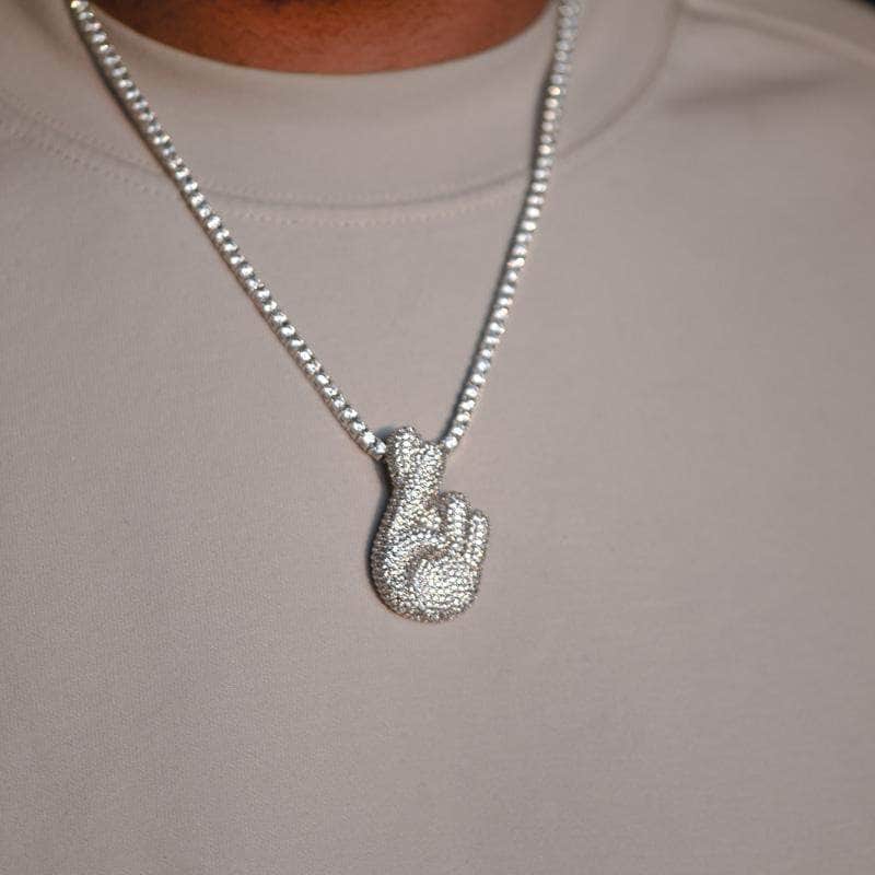 Gold Presidents Pendant Fingers Crossed Emoji Pendant