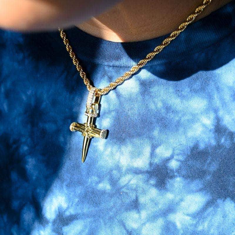 Gold Presidents Pendant Nail Cross in Yellow Gold