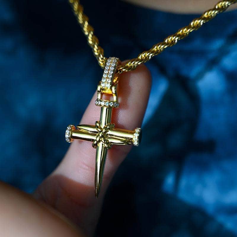 Gold Presidents Pendant Nail Cross in Yellow Gold