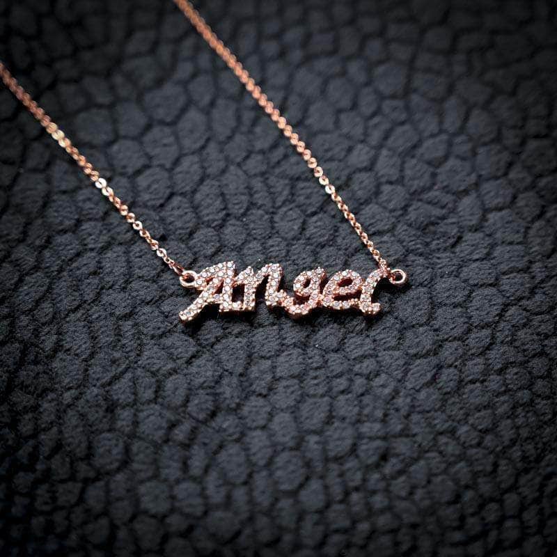 Gold Presidents Pendant Rose Gold / 2 Letters Women&#39;s Custom Mini Name Necklace