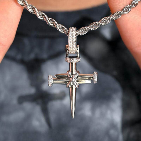 Nail Cross in White Gold
