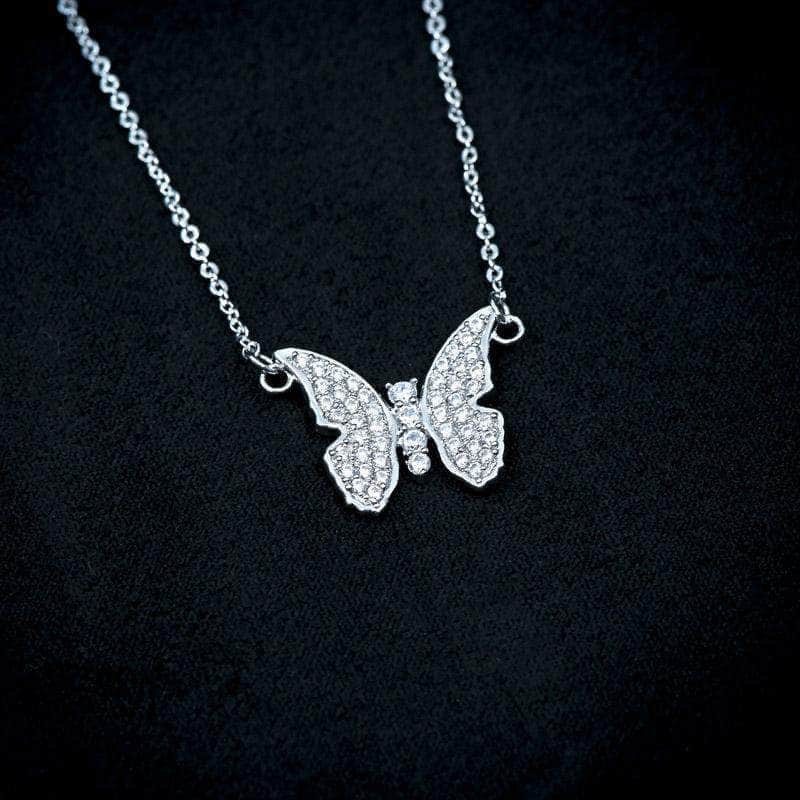 Gold Presidents Pendant White Gold Butterfly Necklace