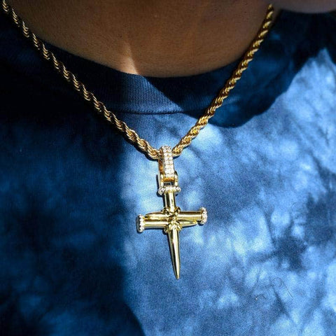 Nail Cross in Yellow Gold