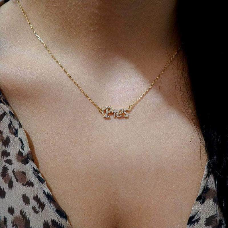 Gold Presidents Pendant Yellow Gold / 2 Letters Women's Custom Mini Name Necklace