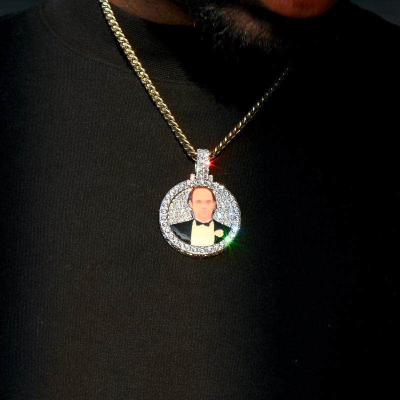 Gold Presidents Real Diamond Bracelet Custom Diamond Picture Pendant - VVS, VS, SI