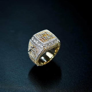 Bague de championnat en diamant personnalisée - Or blanc 10 carats / 6